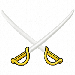 Crossed Sabers Embroidery Design 2 Crossed Sabers Embroidery Design 2